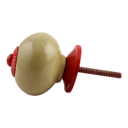 Spanish Olive Red Fitting Ceramic Knob